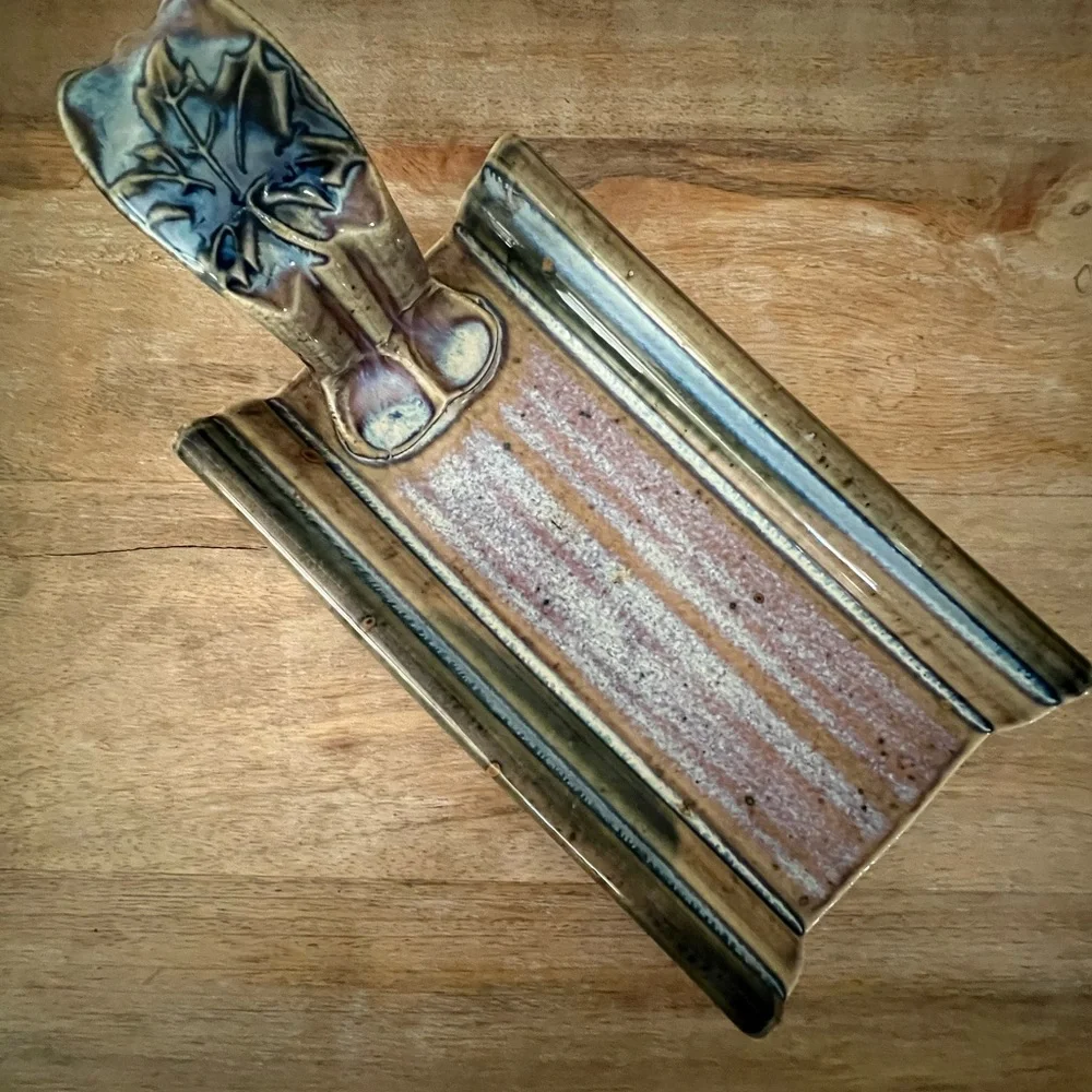 Handcrafted Art Pottery- Butter Dish- Signed